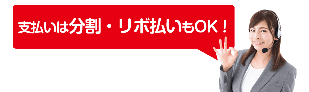 キャッシュテイクなら支払いは分割・リボ払いもOK!